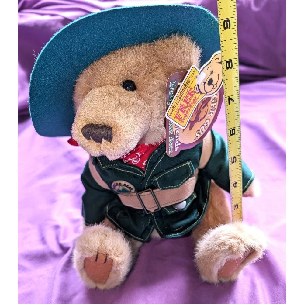 Talking Brass Button Bears Ranger Gus Forest Friends Jointed Teddy Bear 12